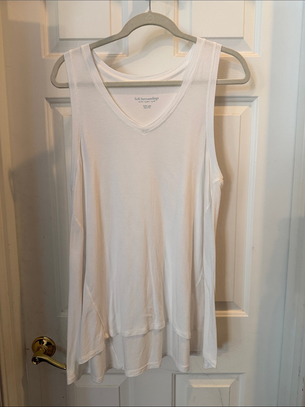 Soft Surroundings White V-Neck Sleeveless Tunic